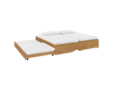 Rozkládací postel pro 3 osoby IA8801, masiv borovice vosk - pohled č. 3