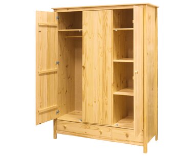 Skříň 3 dveřová IA8089 se zásuvkami, masiv borovice