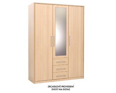 Třídveřová šatní skříň ZORIA 3, šířka 120 cm Třídveřová šatní skříň ZORIA 3, šířka 120 cm