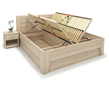 Rozšířená postel dvoulužko s úložným prostorem CANARIA 200x200