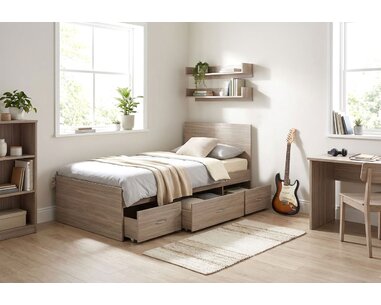 Vyvýšená postel s úložným prostorem DELTA, 90x200cm Vyvýšená postel s úložným prostorem DELTA, 90x200cm