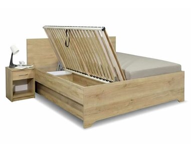 Postel dvoulůžko s úložným prostorem HUGO, boční výklop