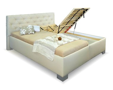 Zvýšená čalouněná postel s úložným prostorem Marineta Zvýšená čalouněná postel s úložným prostorem Marineta