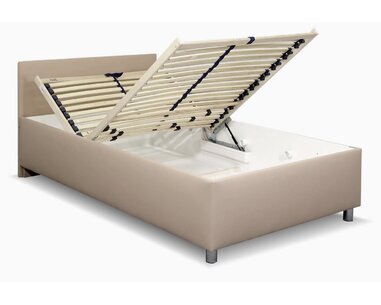 Zvýšená čalouněná postel s úložným prostorem Lyoneta, 90x200, hnědošedá Zvýšená čalouněná postel s úložným prostorem Lyoneta, 90x200, hnědošedá