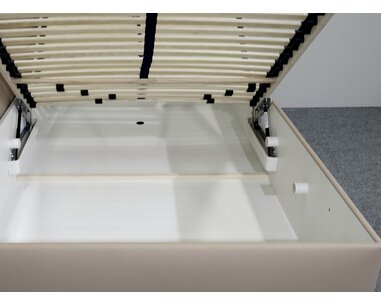 Zvýšená čalouněná postel s úložným prostorem Lyoneta, 120x200, hnědošedá Zvýšená čalouněná postel s úložným prostorem Lyoneta, 120x200, hnědošedá