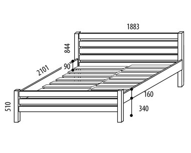 Zvýšené dvoulůžko KARLA senior 180x200cm, masiv smrk Zvýšené dvoulůžko KARLA senior 180x200cm, masiv smrk