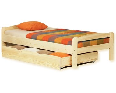 Jednolůžko z masivu LAĎKA č.100, 90x200, masiv smrk Jednolůžko z masivu LAĎKA č.100, 90x200, masiv smrk