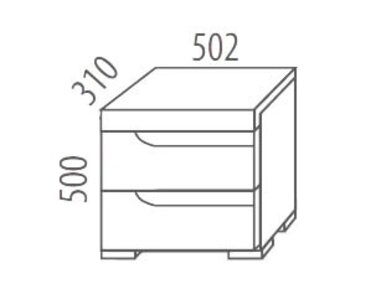 Nočný stolík z masívu, 2-zásuvkový F133, masív buk