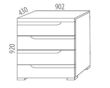 Komoda zásuvková F151, masiv buk