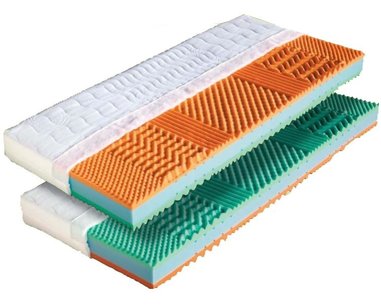 Středně tvrdá matrace MALAGA 1+1 Zdarma, 19cm, 100x220cm, 130kg, studená BIO + líná pěna