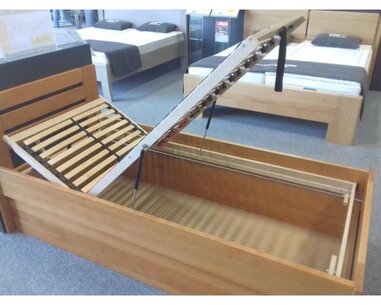 Vyklápěcí lamelový rošt DOUBLE KLASIK NV -  čelní výklop, 120x200