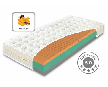 Prémiová ortopedická matrace PROPOLIS MAX, 140x200cm, 25cm, 150kg, studená pěna  Prémiová ortopedická matrace PROPOLIS MAX, 140x200cm, 25cm, 150kg, studená pěna