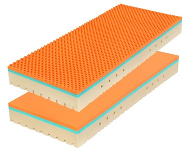Středně tvrdá matrace SUPER FOX 1+1 Zdarma, 90x200cm, 135kg, líná bio pěna