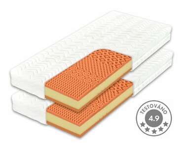 Tvrdší zdravotní matrace BEZVA BINGO HARD 1+1 Zdarma, 20cm, 90x210cm, 130kg, líná pěna Tvrdší zdravotní matrace BEZVA BINGO HARD 1+1 Zdarma, 20cm, 90x210cm, 130kg, líná pěna