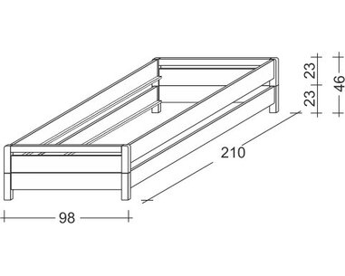 Rozkládací postel KONNY 90x200, masiv smrk