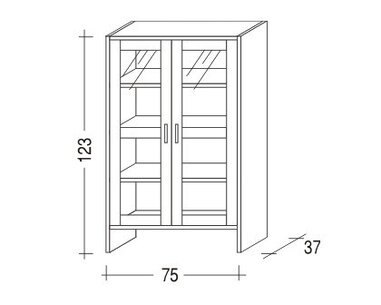 Komoda Sendy 164/166 - dvířková, masiv smrk