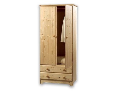 Dvoudvéřová šatní skříň Dona II 126, masiv smrk Dvoudvéřová šatní skříň Dona II 126, masiv smrk