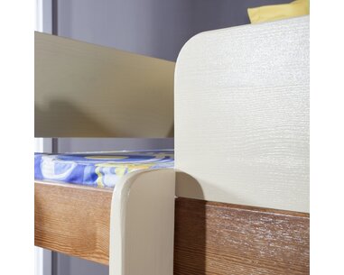 Poschoďová postel s přistýlkou a úložným prostorem pro 3 děti NATY3, masiv borovice