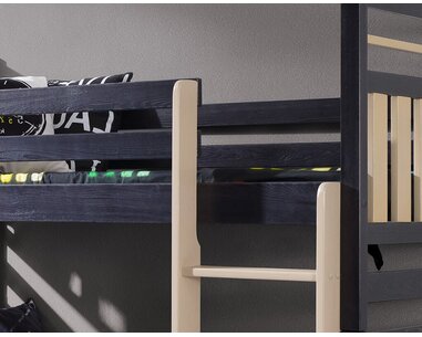 Poschoďová postel s přistýlkou a úložným prostorem pro 3 děti Hanka, masiv borovice