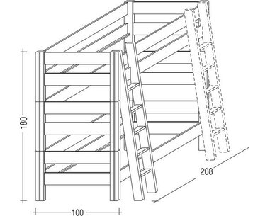 Dětská poschoďová postel Sendy 300B/05B, masiv buk-cink