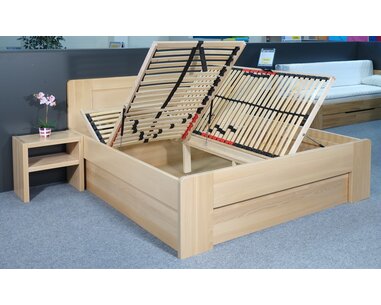 Zvýšená postel s úložným prostorem Dan, 160x200, 180x200, masiv buk