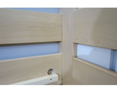 Zvýšená postel Valentin-Pravá, 120x200 cm, masiv buk