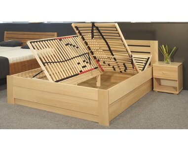 Zvýšená postel s úložným prostorem Rita, 160x200, 180x200, masiv buk Zvýšená postel s úložným prostorem Rita, 160x200, 180x200, masiv buk