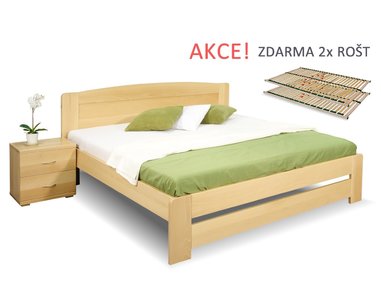 Postel s rošty Justina, 180x210cm, masiv buk Postel s rošty Justina, 180x210cm, masiv buk