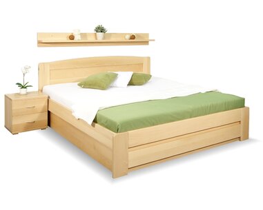 Postel z masivu s úložným prostorem Justina, 160x200, 180x200, masiv buk