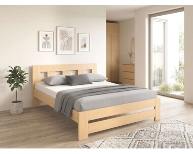 Dřevěná postel s roštem Barča, 120x200, 140x200, masiv buk - pohled č. 2