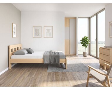 Dřevěná postel s roštem Barča, 120x200, 140x200, masiv buk - pohled č. 3