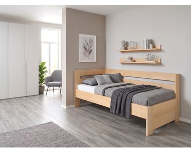 Rohová zvýšená postel Valentin-Levá, 80x200, 90x200 cm, masiv buk - pohled č. 2