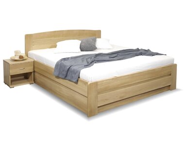 Postel dvoulůžko s úložným prostorem Justina, masiv dub