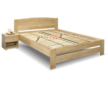 Dřevěná postel dvoulůžko Justina, masiv dub