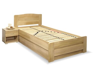 Postel jednolůžko s úložným prostorem Justina, masiv dub, 120x200