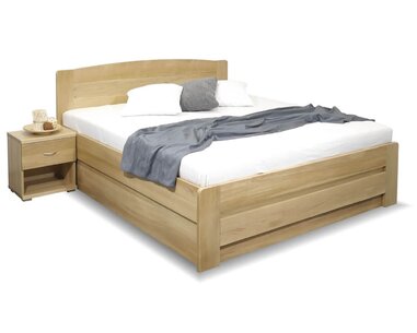 Postel jednolůžko s úložným prostorem Justina, masiv dub, 120x200