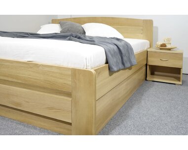 Postel jednolůžko s úložným prostorem Justina, masiv dub, 120x200
