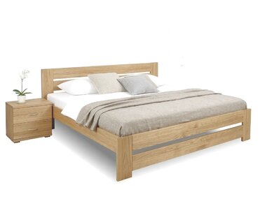 Dřevěná postel dvoulůžko Justina, masiv dub