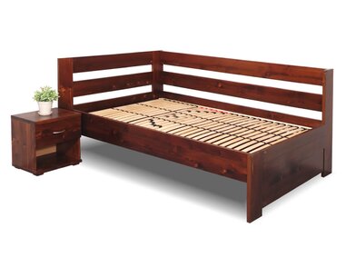 Zvýšená postel z masivu Valentin, 120x200 cm - Levá