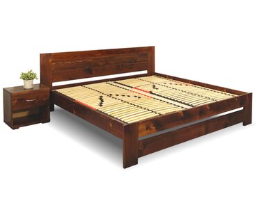 Dřevěná postel s rošty Jirka, 160x200, 180x200, masiv smrk Dřevěná postel s rošty Jirka, 160x200, 180x200, masiv smrk