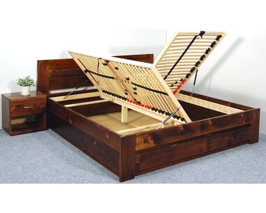 Postel s úložným prostorem Jirka, 160x200, 180x200, masiv smrk