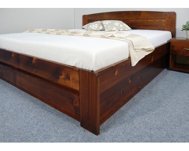 Postel z masivu s úložným prostorem Justina, 160x200, 180x200, masiv smrk