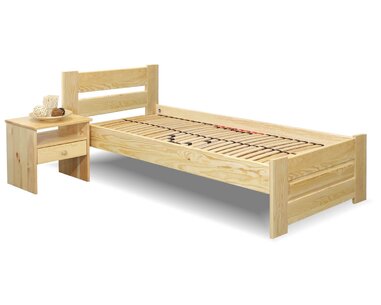 Dřevěná postel jednolůžko Hana, masiv borovice