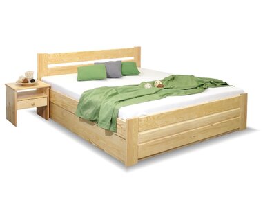 Dřevěná postel Hanka, s úložným prostorem, masiv borovice