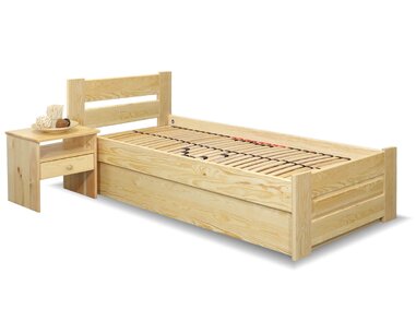 Postel s úložným prostorem Hanka, masiv borovice, 120x200 Postel s úložným prostorem Hanka, masiv borovice, 120x200