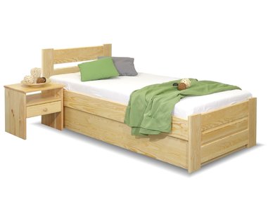 Postel jednolůžko s úložným prostorem Hanka, 120x210cm, masiv borovice Postel jednolůžko s úložným prostorem Hanka, 120x210cm, masiv borovice