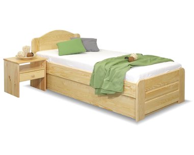 Postel jednolůžko s úložným prostorem LADA, 120x210cm, masiv borovice Postel jednolůžko s úložným prostorem LADA, 120x210cm, masiv borovice