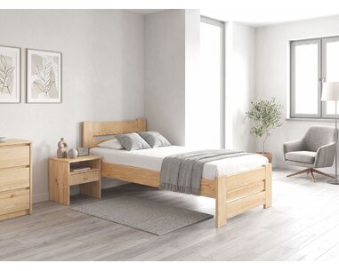 Dřevěná postel Hanka, 120x210cm, masiv borovice - pohled č. 2