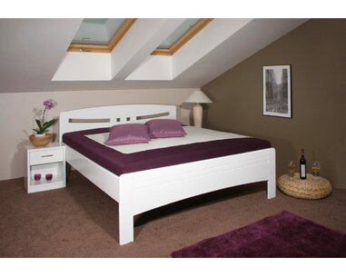 Zvýšená postel z masivu EVITA 6 senior 160x200, 180x200, masiv buk, bílá Zvýšená postel z masivu EVITA 6 senior 160x200, 180x200, masiv buk, bílá