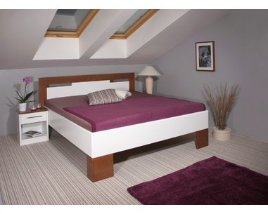 Manželská postel z masivu VAREZZA 5 senior 160x200, 180x200, masiv buk, bílá Manželská postel z masivu VAREZZA 5 senior 160x200, 180x200, masiv buk, bílá